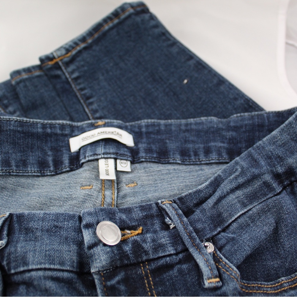 Good American High Rise Dark Blue Jeans